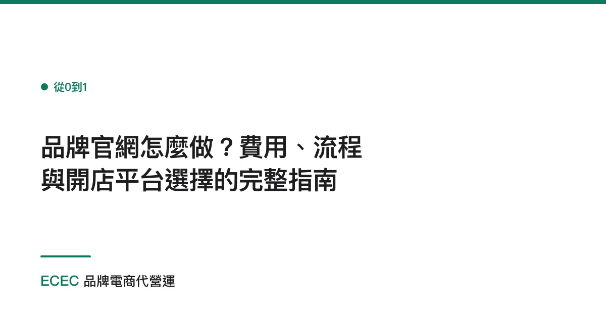 品牌官網怎麼做？費用、流程與開店平台選擇的完整指南